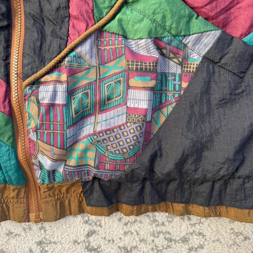 Vtg 1990s Braetan Geometric Patchwork Jacket Size… - image 3